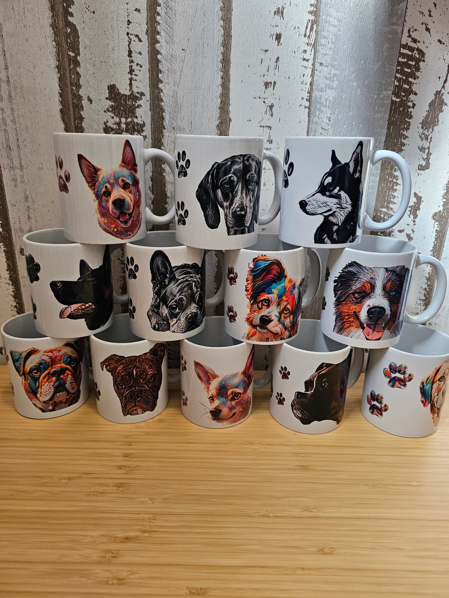Bedruckte Tassen mit Wunschmotiv Hund Katze Hase durch die Pfötchenboutique