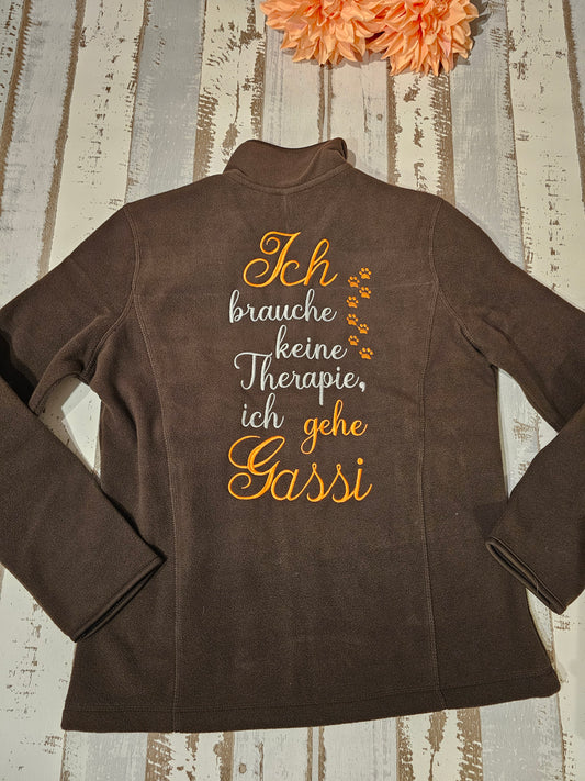 Bestickte Gassijacke "Ich brauche keine Therapie ich gehe Gassi" der Pfötchenboutique