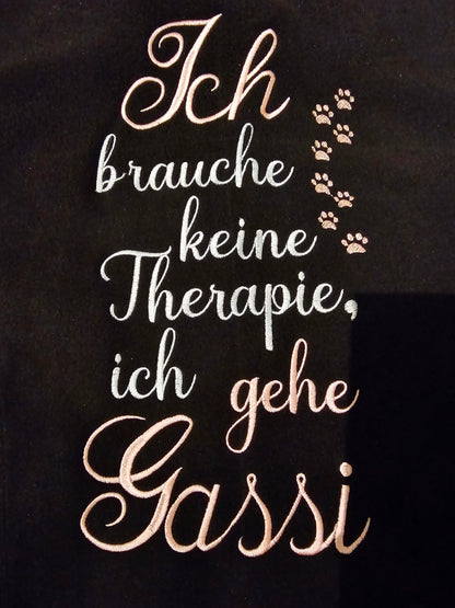 Bestickte Gassijacke "Ich brauche keine Therapie ich gehe Gassi" der Pfötchenboutique