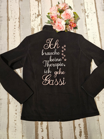 Bestickte Gassijacke "Ich brauche keine Therapie ich gehe Gassi" der Pfötchenboutique