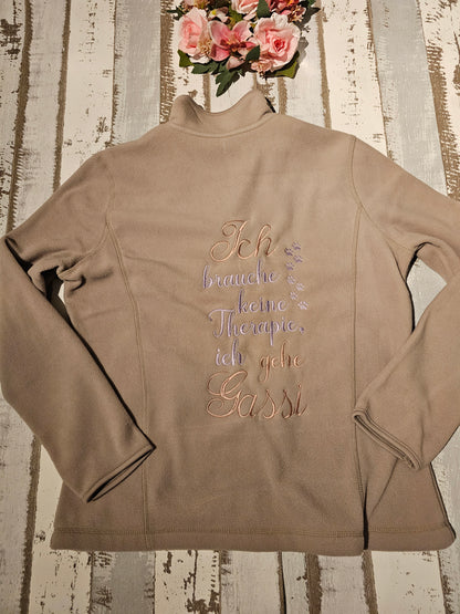Bestickte Gassi Jacke "Keine Therapie" in verschiedenen Farben