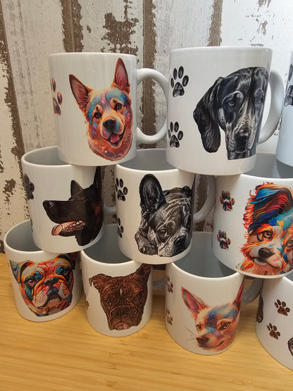 Bedruckte Tassen mit Wunschmotiv Hund Katze Hase durch die Pfötchenboutique