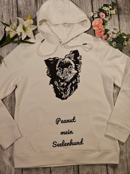Kapuzenpullover für Damen mit Wunschmotiv und Wunschtext personalisierbar  Auswahl mehrerer Hundemotive hier Chihuahua von der Pfötchenboutique