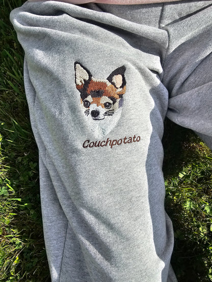 Jogginghose bestickt mit Tierportrait der Pfötchenboutique