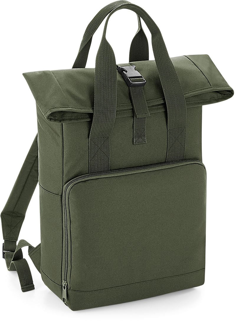 Khaki farbener Rucksack mit Bestickung eines Faultiers veredelt durch die Pfötchenboutique