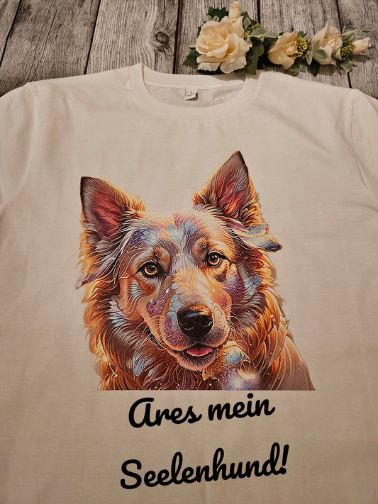 TShirt mit Husky und Wunschtext personalisiert von der Pfötchenboutique